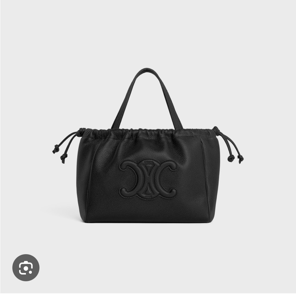 CELINE SMALL CABAS DRAWSTRING CUIR TRIOMPHE IN SMOOTH CALFSKIN black